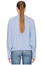 view 3 of 5 Oversized Cropped Shadow American Flag Sweater in Blue