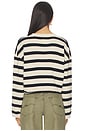 view 3 of 4 Cropped Stripe Sweater in Midnight & Straw