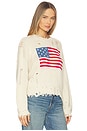 view 2 of 4 Oversized Cropped American Flag Sweater in Oatmeal