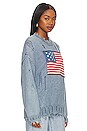 view 2 of 4 American Flag Sweater in Light Indigo