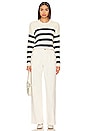 view 4 of 4 Striped Ribbed Cropped Sweater in Ecru
