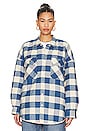 view 2 of 5 VESTE CHEMISE CPO SHIRT in Light Blue & Ecru Plaid