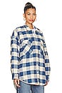 view 3 of 5 VESTE CHEMISE CPO SHIRT in Light Blue & Ecru Plaid