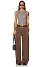 view 5 of 6 Blair Double Pleated Pant in Chestnut