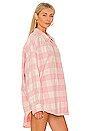 view 2 of 4 Button Front Shirt in Light Pink & Ecru Plaid