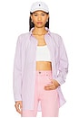 view 1 of 5 Boyfriend Shirt in Pink With Blue Stripe