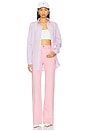 view 4 of 5 Boyfriend Shirt in Pink With Blue Stripe