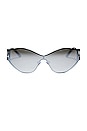 view 1 of 2 X Alondra Dessy Dessy Sunglasses in Black And Silver Mirror