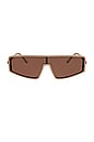 view 1 of 2 X Nathalie Paris Mira Sunglasses in Solid Taupe & Brown