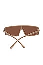 view 2 of 2 X Nathalie Paris Mira Sunglasses in Solid Taupe & Brown