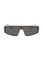 view 1 of 2 X Nathalie Paris Mira Sunglasses in Silver & Grey