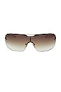 view 1 of 2 X Rissa G Bou G Sunglasses in Shiny Gold & Brown Gradient