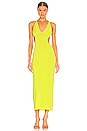 view 1 of 3 V Neck Rope Dress in Acid Yellow