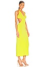 view 2 of 3 V Neck Rope Dress in Acid Yellow