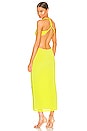 view 3 of 3 V Neck Rope Dress in Acid Yellow