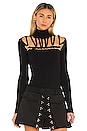 view 1 of 4 Beaded Braid Skivvy Top in Black