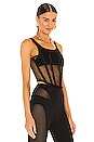 view 2 of 4 Net Lace Suspended Corset Top in Black