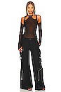 view 4 of 4 SHEER SHIFT LOOP LONG SLEEVE トップ in Black