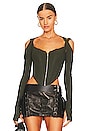 view 1 of 4 Shift Loop Corset Top in Shadow Green