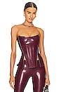 view 1 of 4 Latex Corset Top in Oxblood