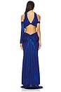 view 4 of 4 Moonlight Off-shoulder Gown in Metallic Blue