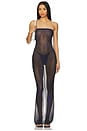 view 1 of 4 Venus Shell Mesh Dress in Black With Blue Print