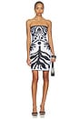 view 1 of 3 Iris Lycra Mini Dress in Black & White