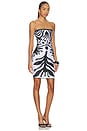 view 2 of 3 Iris Lycra Mini Dress in Black & White