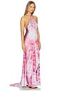 view 2 of 3 Shell Halter Neck Long Dress in Pink Print