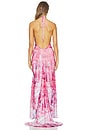 view 3 of 3 Shell Halter Neck Long Dress in Pink Print