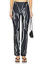 view 1 of 6 Venus Shell Lycra Trousers in Black With White Print