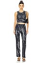 view 5 of 6 Venus Shell Lycra Trousers in Black With White Print