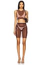 view 5 of 6 Tan Lines Mesh Mini Skirt in Dark Nude