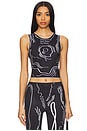 view 1 of 4 Venus Shell Lycra Top in Black With White Print