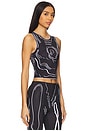 view 2 of 4 Venus Shell Lycra Top in Black With White Print