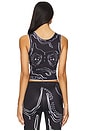 view 3 of 4 Venus Shell Lycra Top in Black With White Print