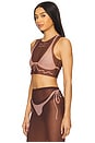 view 3 of 5 Tan Lines Mesh Crop Top in Dark Nude