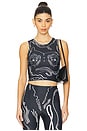 view 1 of 5 Venus Shell Lycra Top in Black With White Print