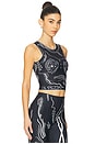 view 2 of 5 Venus Shell Lycra Top in Black With White Print