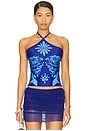 view 1 of 4 Flora Halter Top in Blue