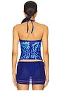 view 3 of 4 Flora Halter Top in Blue