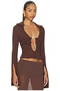 view 2 of 4 La Davina Knit Long Sleeve Top in Brown