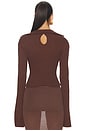 view 3 of 4 La Davina Knit Long Sleeve Top in Brown