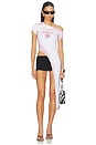 view 1 of 4 Fragment Of Aphrodite Asymmetrical Top in White With Pink Print