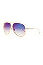 view 2 of 3 Condor Sunglasses in Gold, Dark Grey, & Blue Mirror