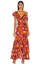 view 1 of 3 ROBE DE SOIRÉE in Rust Vanishing Floral