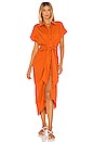 view 4 of 4 Buttoned Shirt Dress in Tangerine