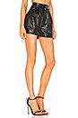 view 2 of 4 Faux Leather Proper Cuffed Short in Onyx