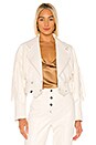 view 2 of 5 Vegan Leather Fringe Jacket in White