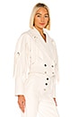 view 3 of 5 Vegan Leather Fringe Jacket in White